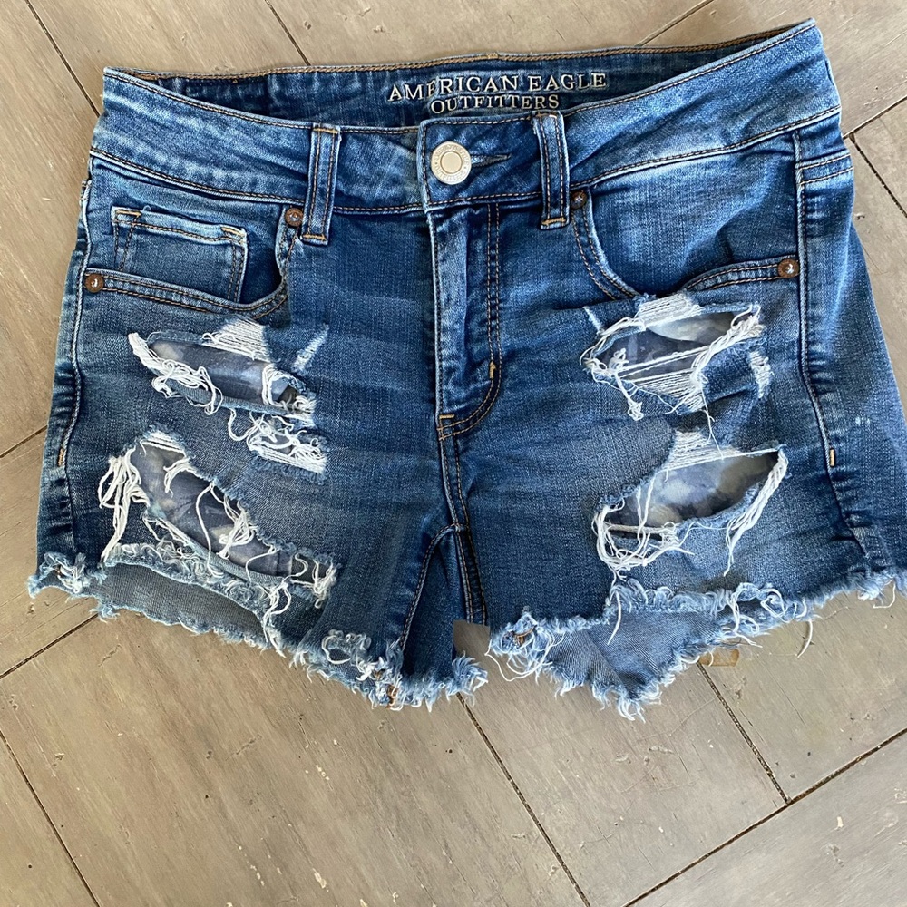 American eagle blue jean shorts